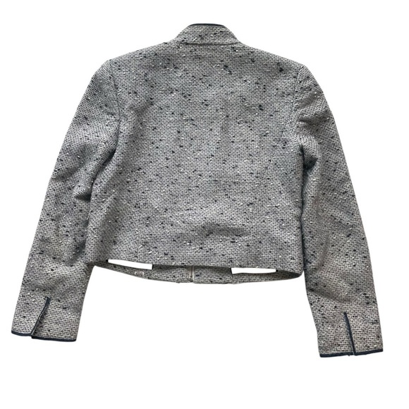 Magaschoni Tweed Blazer Jacket Navy Blue White Size 0 XS Italy Vintage formal - Picture 7 of 8